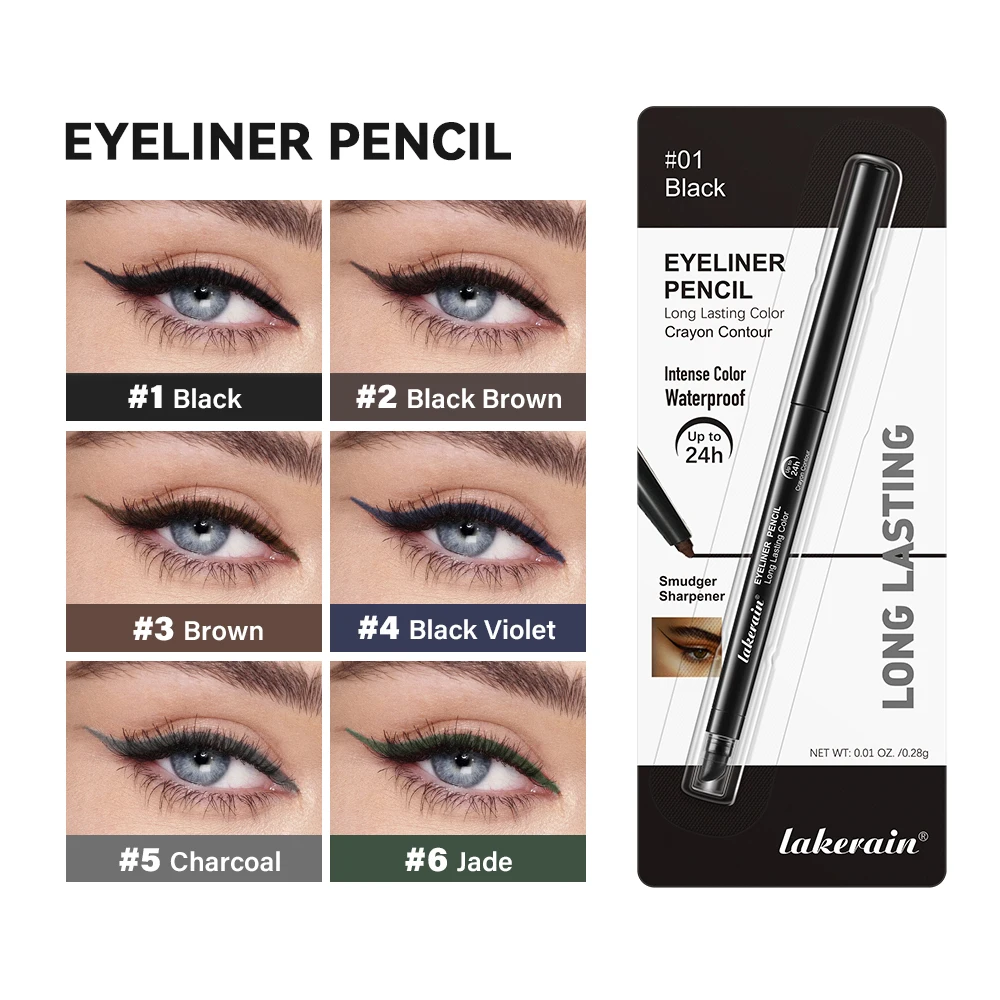 

6 Colors Smooth Double-Ended Design Eyeliner Pencil Waterproof Long Lasting Eye Liner Pencil Make-up for Women Cosmetics Tools