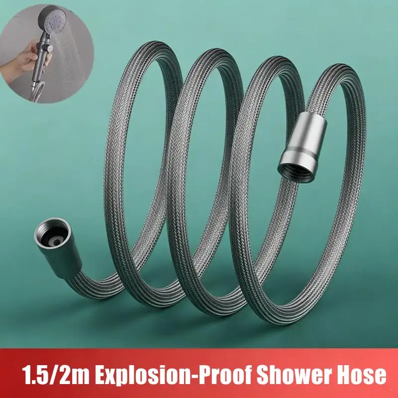 1.5/2M Anti Winding Handheld Shower Hose GI/2 Flexible Shower Tube High Pressure Universal Interface Bath Shower Nylon Pipe