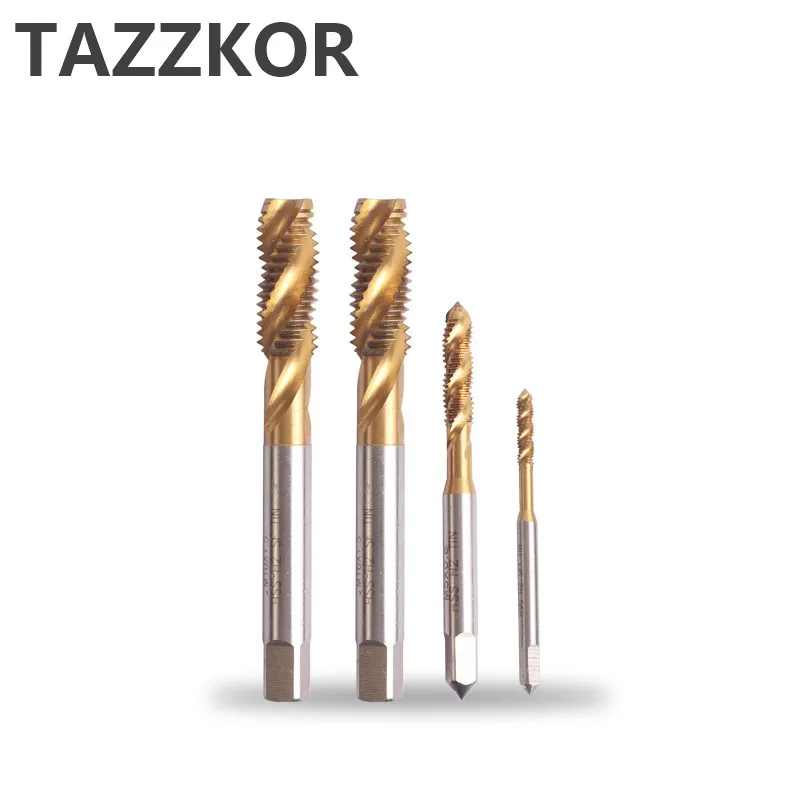 Spiral Flute Inch USA Thread Taps Straight Flute Machine Screw And Die Plug Set Machine For HSS With Coating Titanium Material