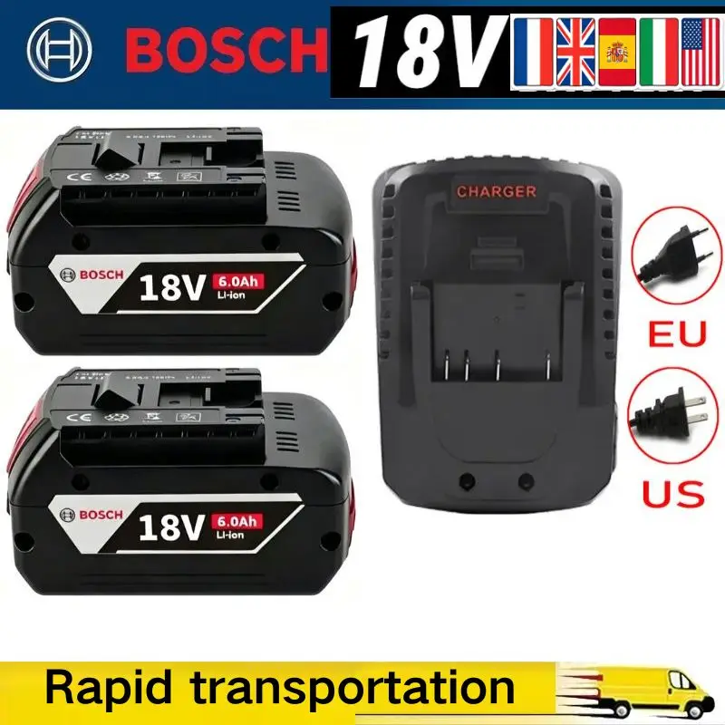 100% Original-Bosch 18V Battery, 6Ah Backup Batteries,for BAT609 BAT618 GBA18V80 Tools+charger Draadloze Professional System