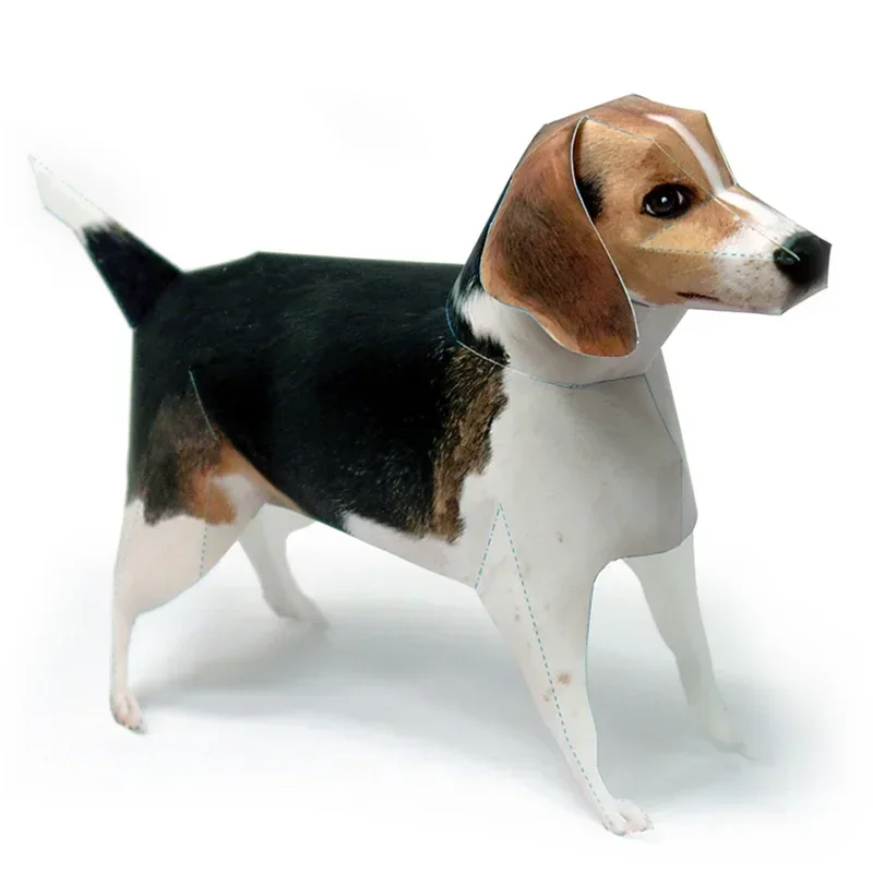 Бигль собака оригами искусство домашнее животное бумажная модель реалистичное животное мини милое 3D рукоделие DIY дети взрослые ремесленные игрушки WE-045