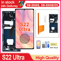 S22 Ultra AMOLED For Samsung S22 Ultra LCD S908 S908B S908U S908W S908E LCD Display Touch Screen Digitizer Assembly Replacement