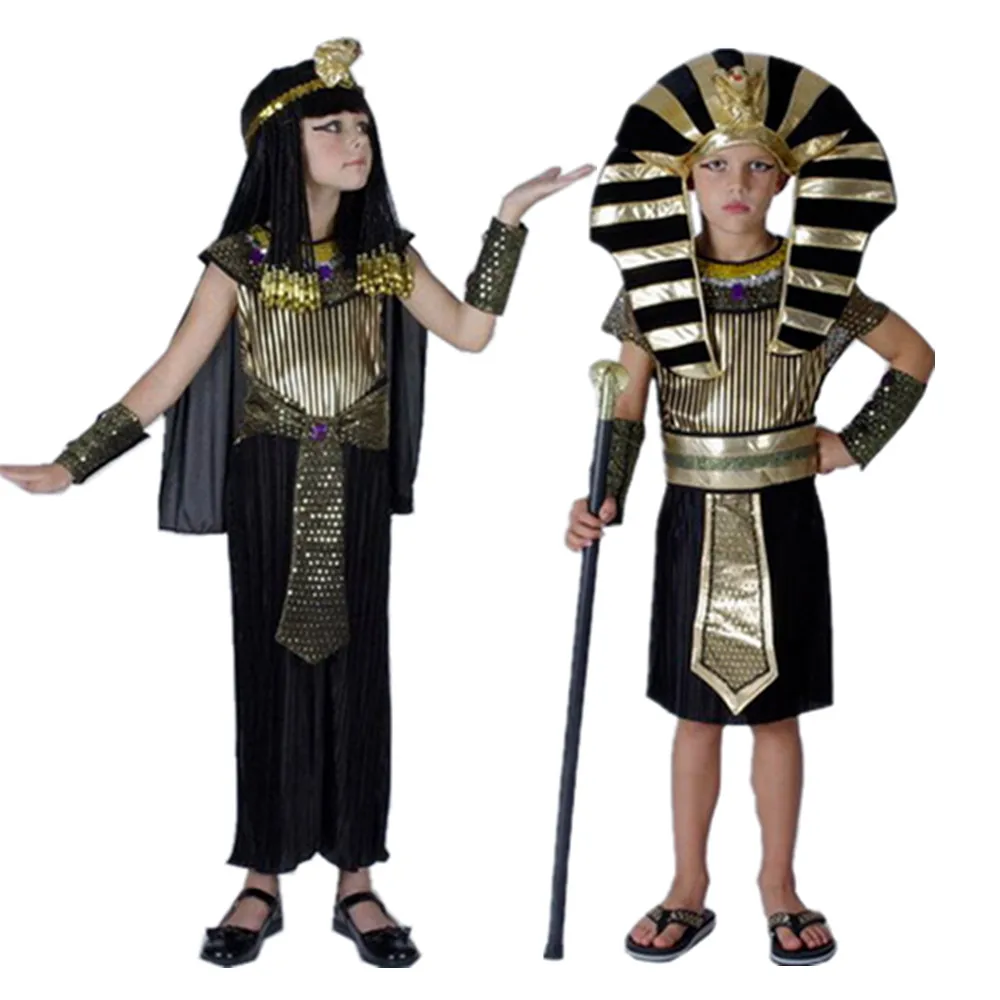 Carnival Egypt Pharaoh Cleopatra Cosplay Kids Costumes Boys Girls Princess Set Party DressClothing