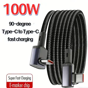 Bilashmart 240w 90 degree Type C Fast Charging Cable Usb c To Usb c Cable Extra Long 5m/3m/1.5m iphone17/16/15/14 promax Phone Tablet