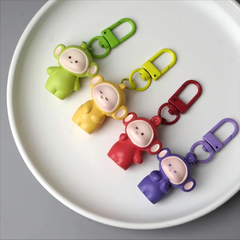 4PCS Hot Cartoon Teletubbies Series Pendant Creativity Exquisite Cute Car Key Pendant Men and Women Gift view 5