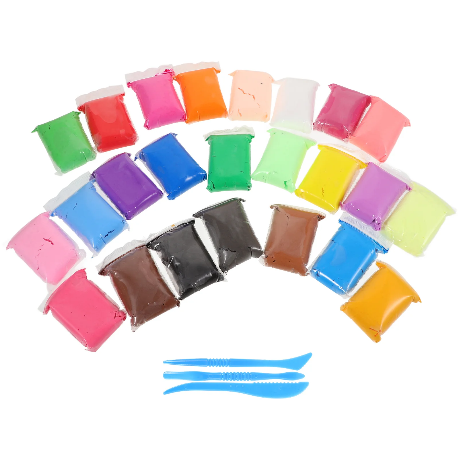 24 Bags Modeling Clay Kit DIY Colorful Polymer Clay for Beginners Sculpting Tools Handicrafts Set Teenager Playthings