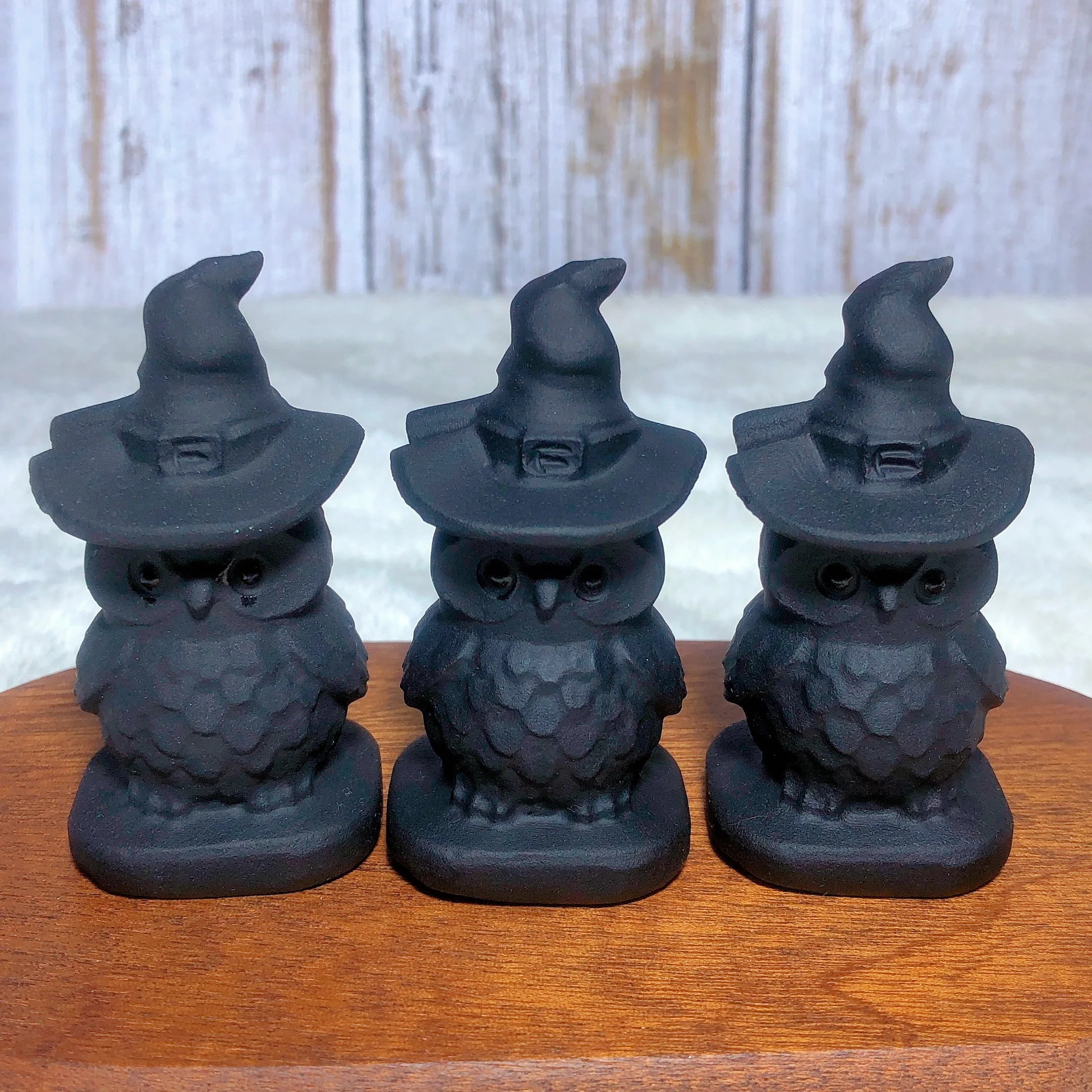 Natural Crystal Black Obsidian Owl Unpolished Grave Carving Gemstones Reiki Witchcraft Halloween Decorations Holiday Gift