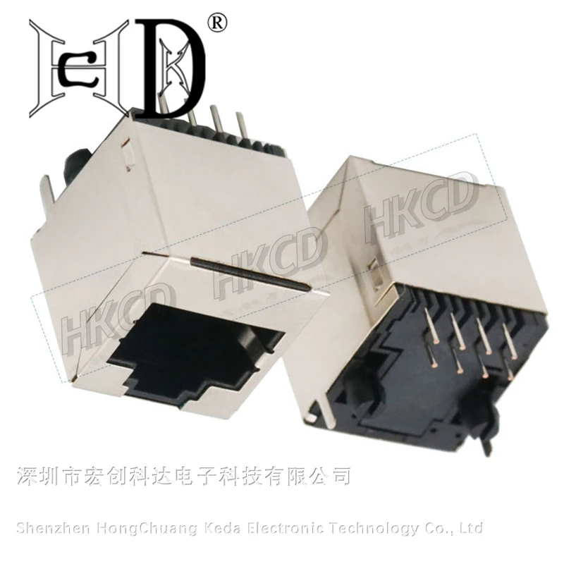 5 PCS RJ45 5224-8P8C-Full Packet Rede Soquete Vertical Inserção RJ45 Soquete Cabeça de Cristal de 180 Graus