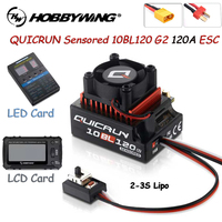 Hobbywing QUICRUN Sensored Brushless 10BL120 G2 120A ESC 2-3S Lipo Electronic speed controller with Card for 1/10 1/8 RC Cars