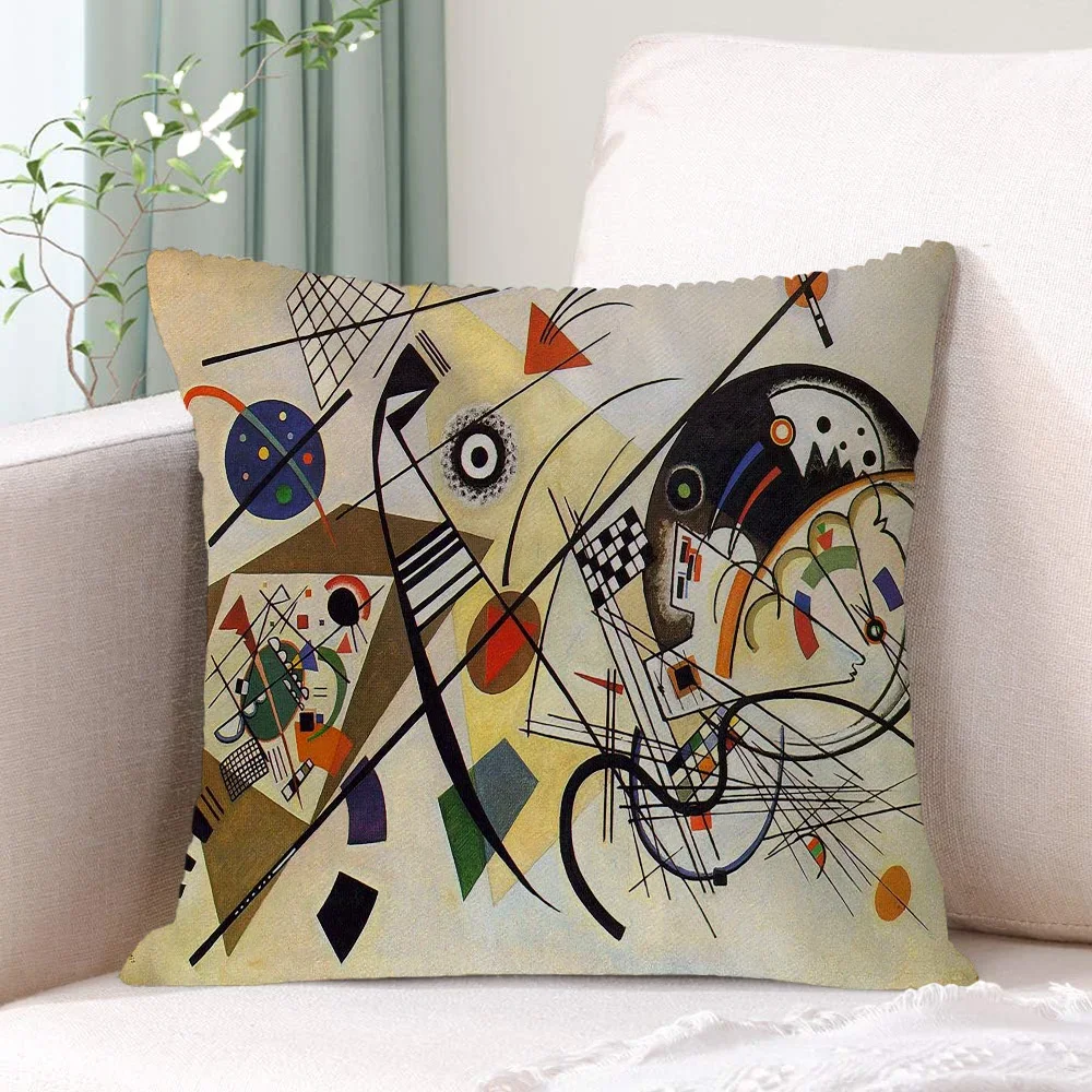 Decorative Pillows for Sofa Cushions Cover Kandinsky Art Personalized Gifts Throw Pillow Covers Luxury Living Room Decoration