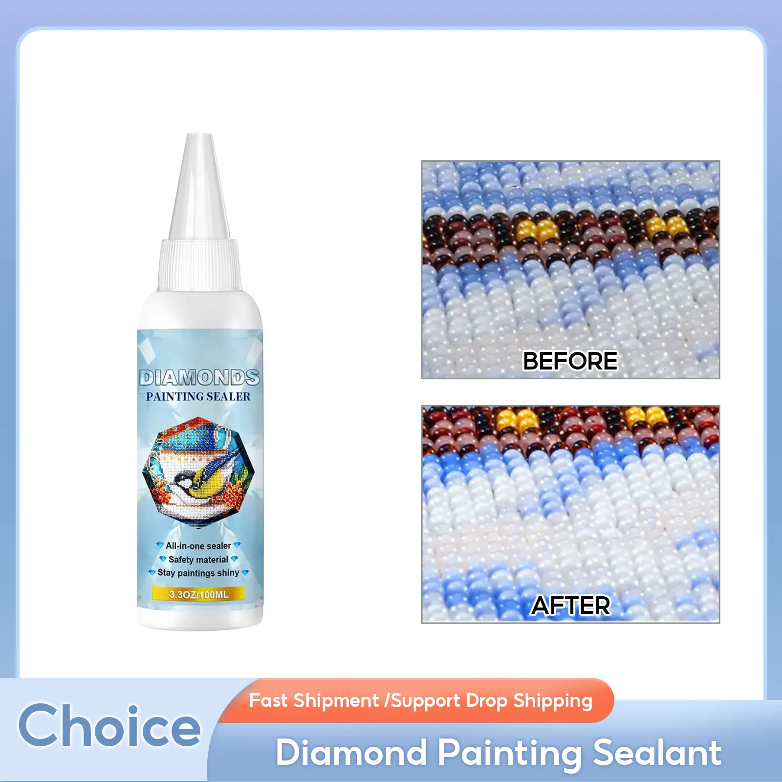 

Diamond Painting Sealant Diamond Painting Transparent Drip Proof Adhesive Fast Drying Gloss Effect 5D Diamond Painting Puzzle