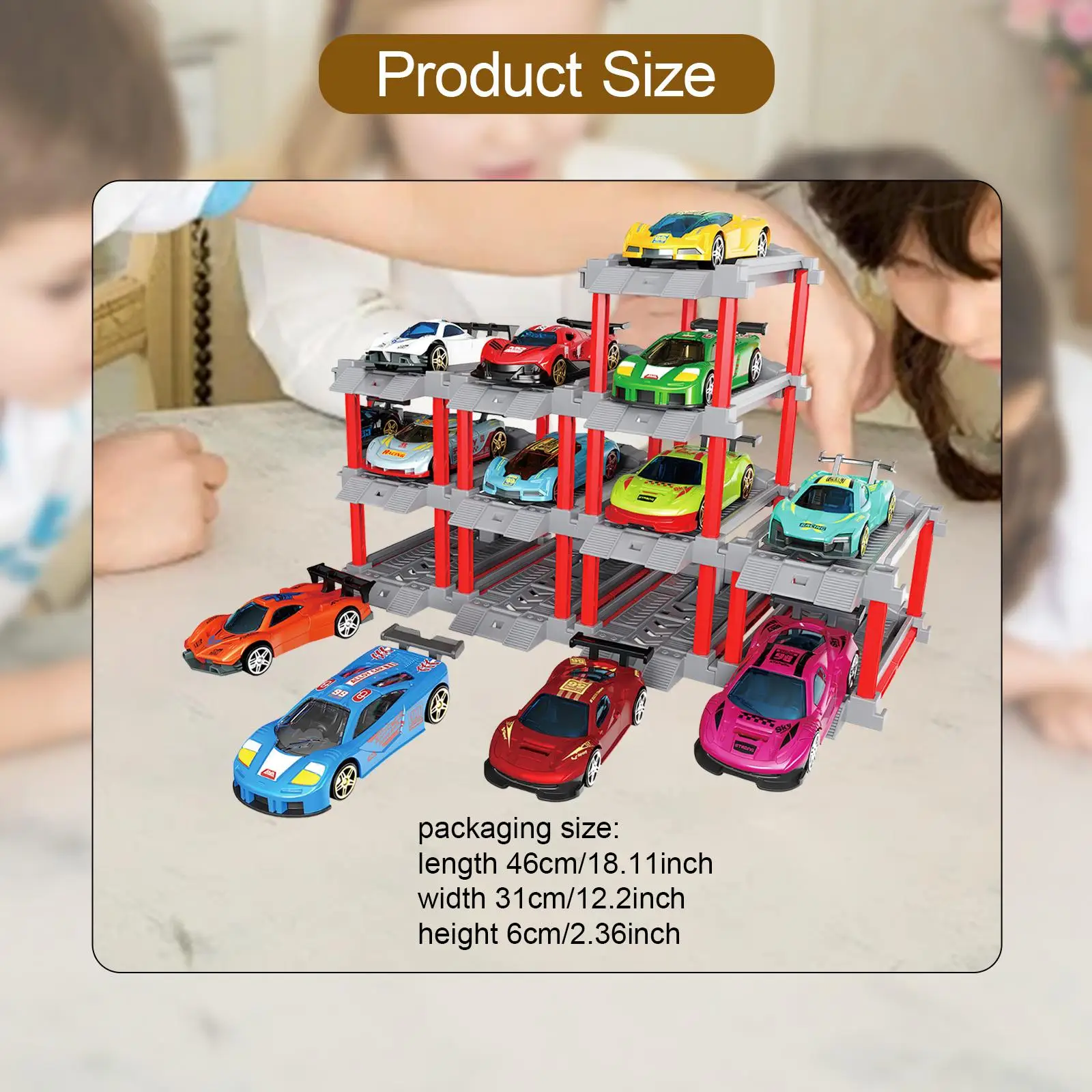 Zurückziehen Fahrzeug Set DIY Gebäude Sammlerstück Parkplatz Garage Spielzeug Spielset für Preis Box Festival Party Gefälligkeiten Geburtstag Sand