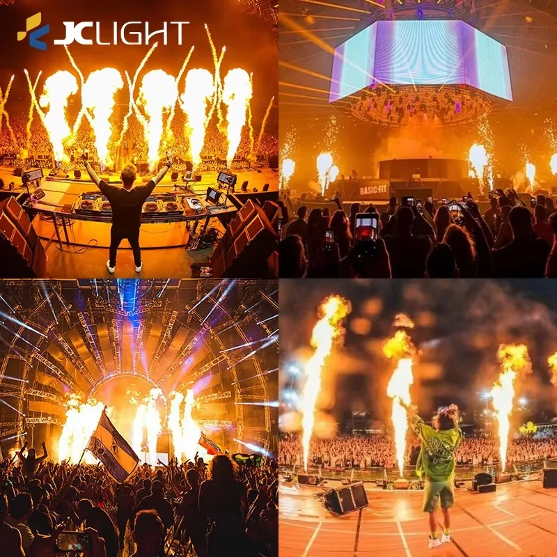 DMX Controlled Electronic Flame Projector Realistic Spray Fire  for DJ Halloween Festival Stage Atmosphere Effect Gear