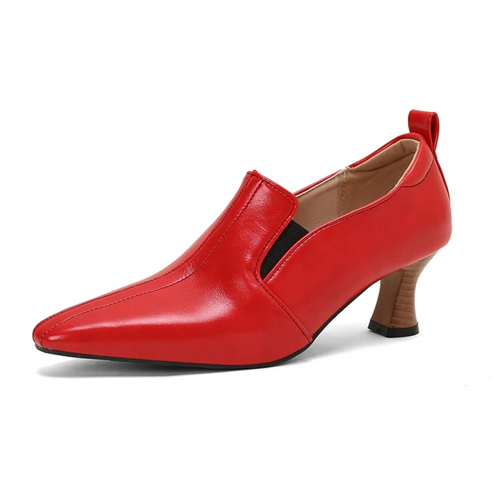 Zapatos De Mujer 2024 Sexy Fashion Pointed Toe Leather low-top Women Shoes High Heels Platform Small and Biggest Size 49 50 2404
