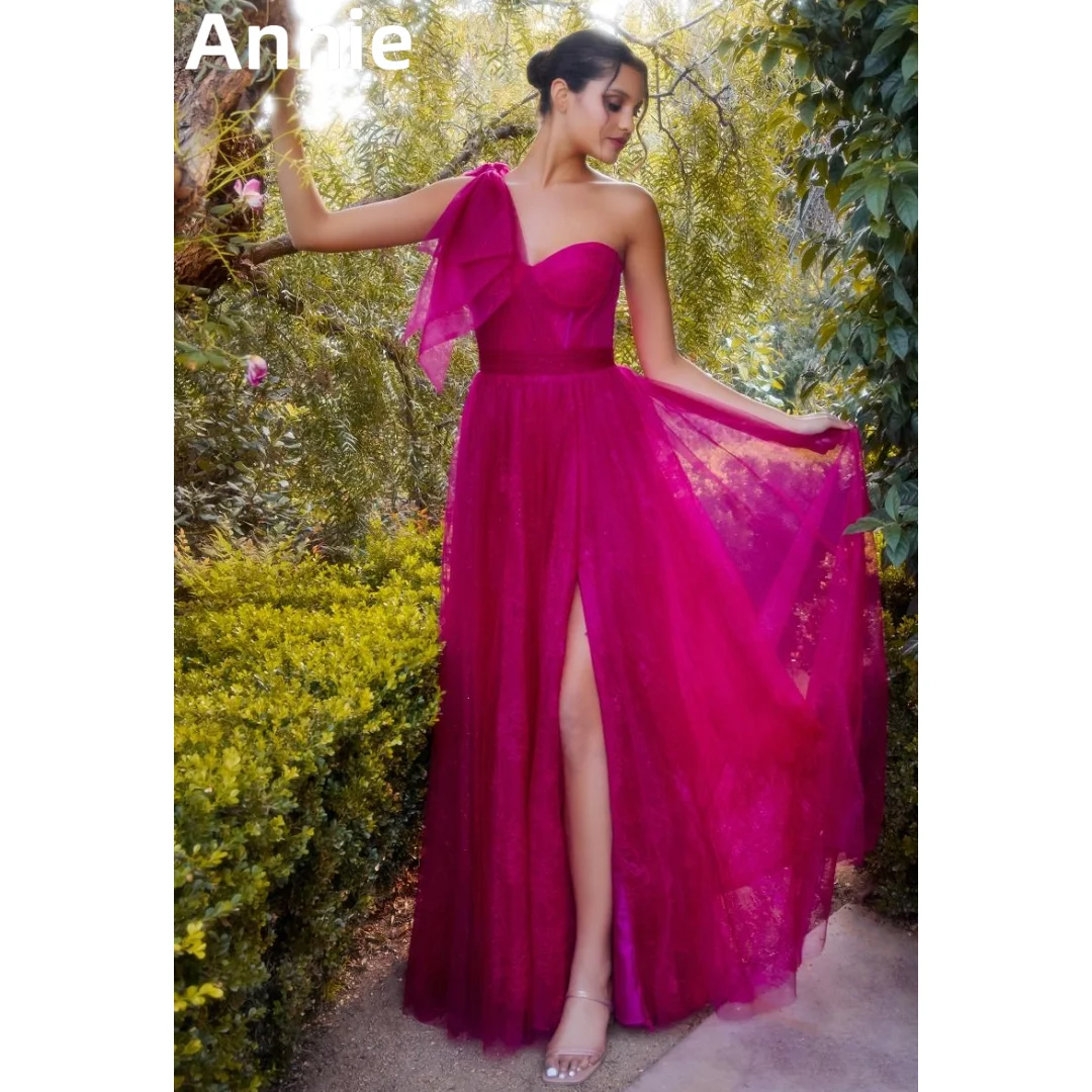 

Annie One Shoulder Of Tulle Prom Dress Purple Formal Occasion Dress Women's Evening Dresses Graduate Party Dresses Wedding Dress