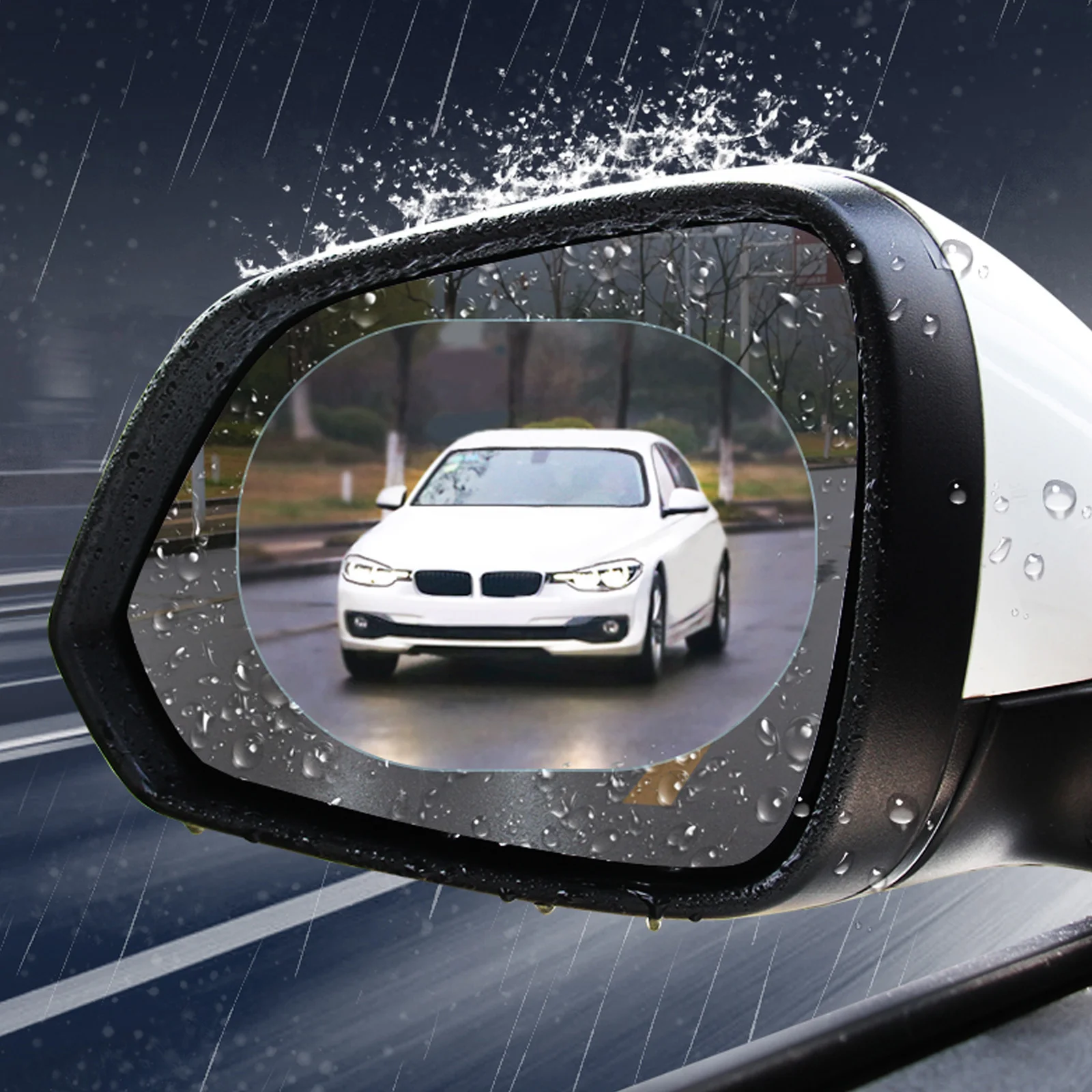 

8Pcs Rearview Mirror Film Rainproof Anti-Fog Protection for Enhanced Night Visibility Anti-Glare Scratch Proof Car Driving