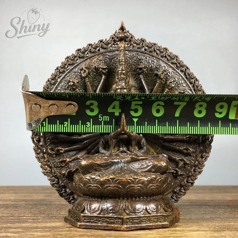 Antique Thousand-Armed Guanyin Buddha Statue Home Decor Item Worship in Buddhist Shrines Decorative Piece