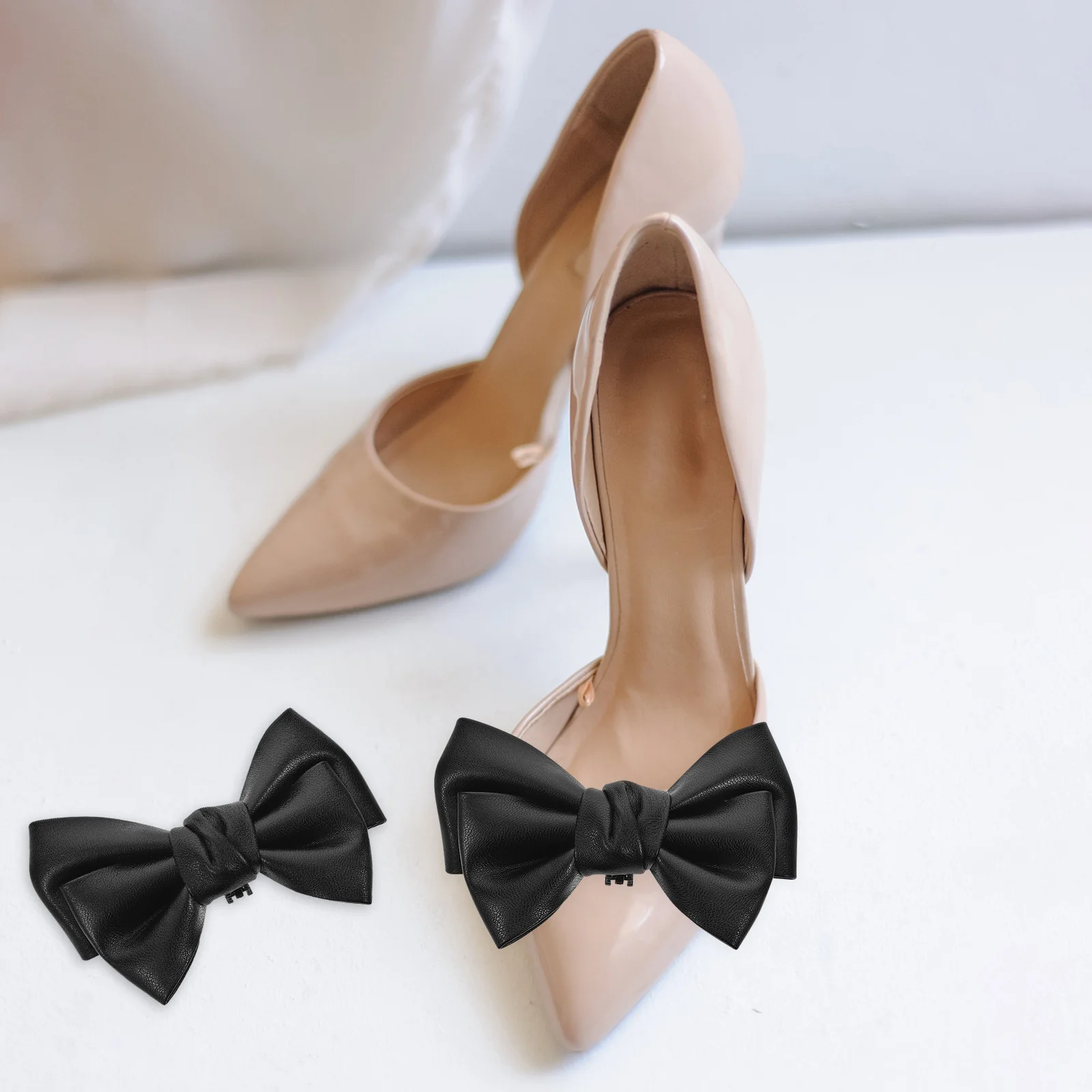 

2Pcs Bow Knot Shoe Clips Durable Removable Decor for Wedding Pumps Flats Shoes Accessories Bow Shoe Clip Wedding Shoes Buckle