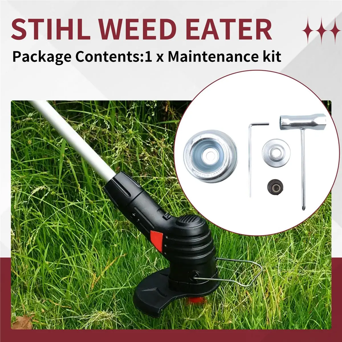 

Адаптер для лезвий Y17A, совместимый с Stihl FS55 FS56 FS70 FS80 FS83 FS85 FS90 FS100 FS110RX FS120, комплект для обслуживания