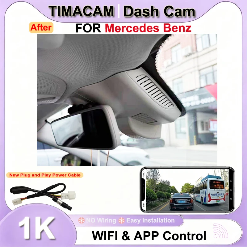 1080P Wifi Dash Cam for Mercedes Benz E Class w213 w214 c238 GLC x253 c253 C Class W205 C205 CLS C257 EQC400 GLC43 C43 C63 E43