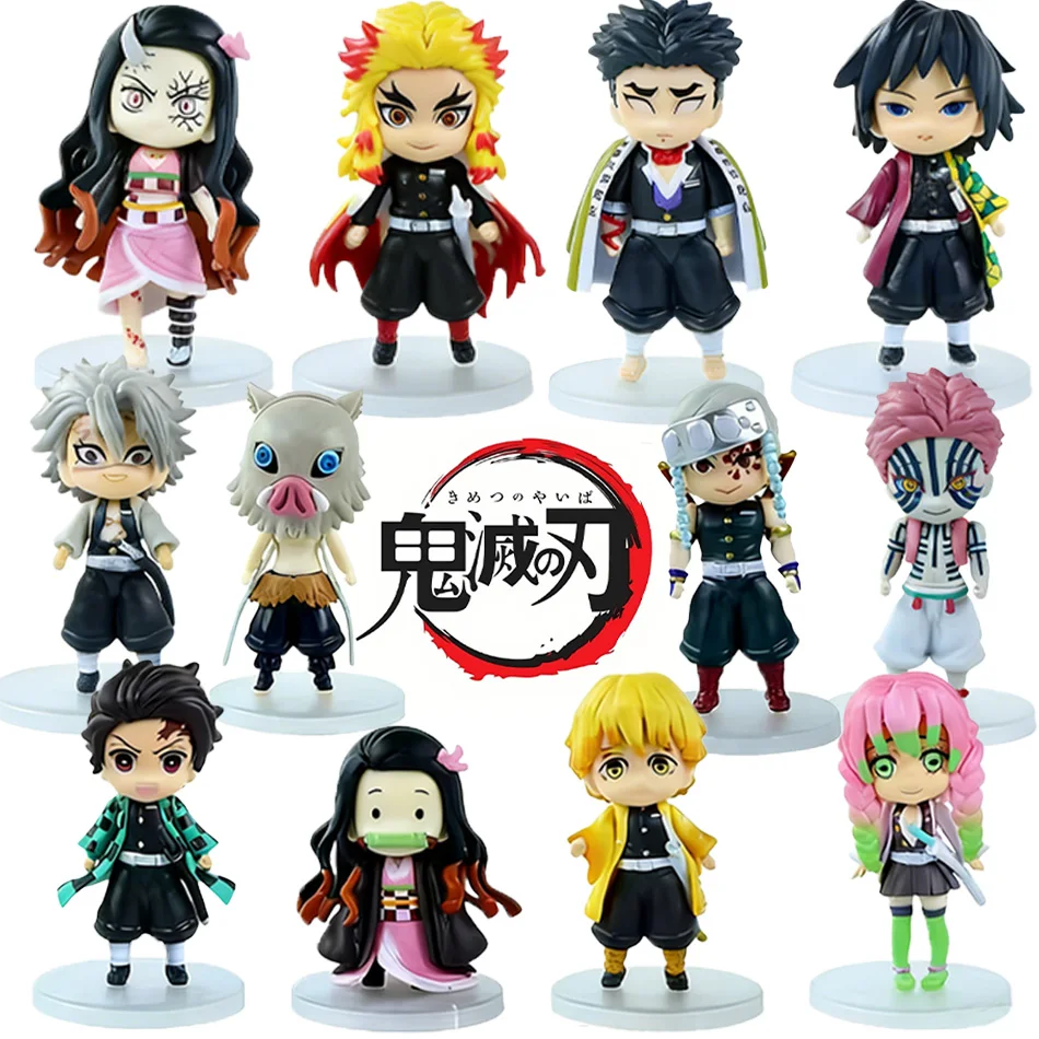 

Фигурка из аниме «Истребитель демонов»: Камадо Танджиро с Агатсумой Зенито и Незукой, модель из ПВХ, игрушки-воины из «Кимэцу но яиба»