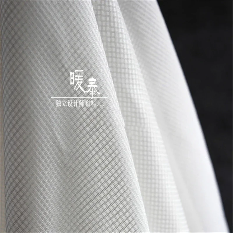 White Net Fabric with Perspective for Diy Sewing Hollowed Out Short Sleeved Dress Shawl Design Fabrics Fashion Cloth