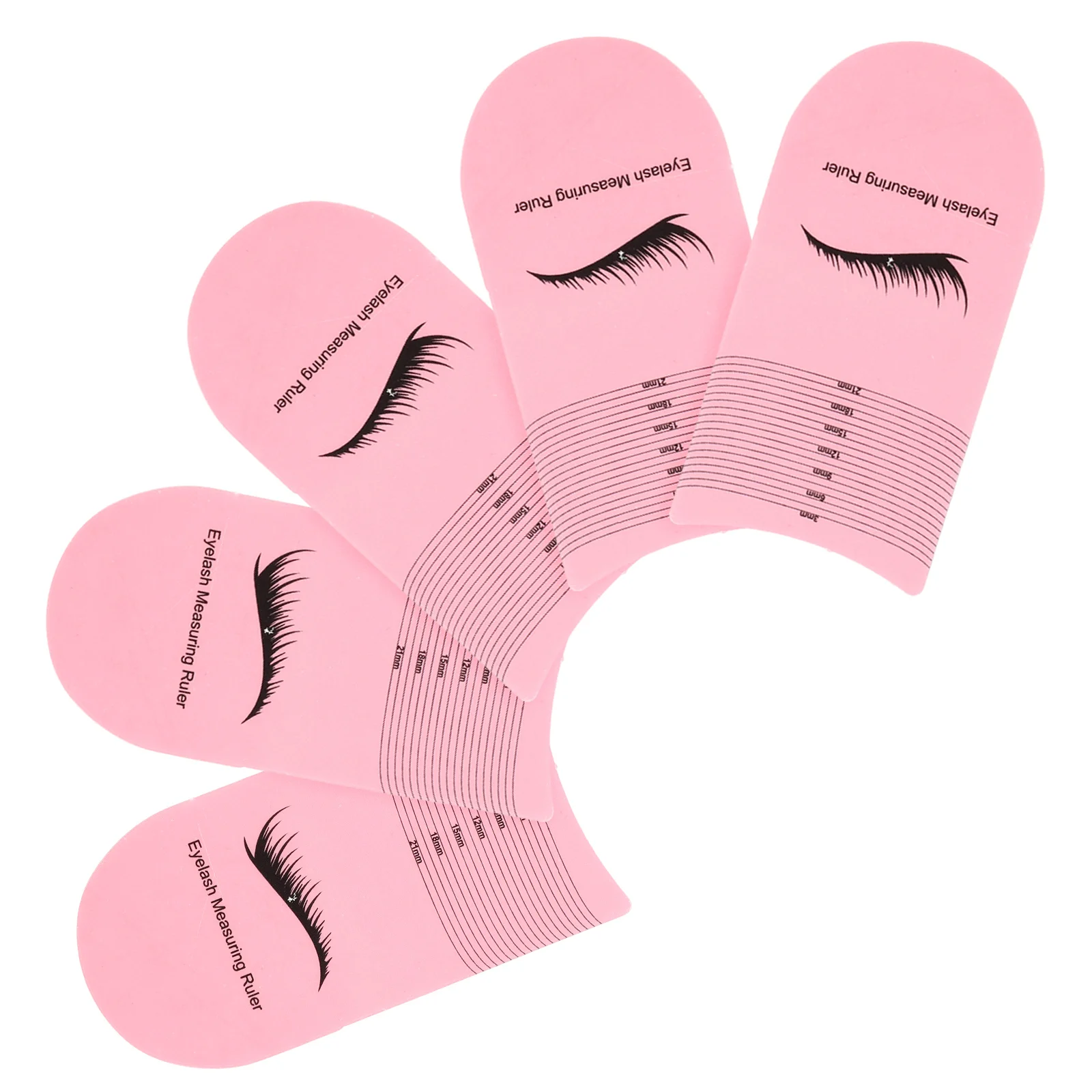

5Pcs Eyelash Measuring Rulers Plastic Lash Measure Tools for Symmetrical Lash Length Curling Degree Beauty Tool