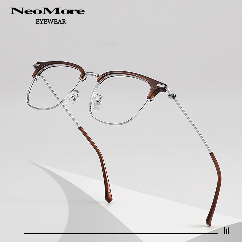 

Fashion Minimalist Frame Glasses Square Half Frame Myopia Reading Progressive Glasses Frame Ultra Light Prescription Eyewear