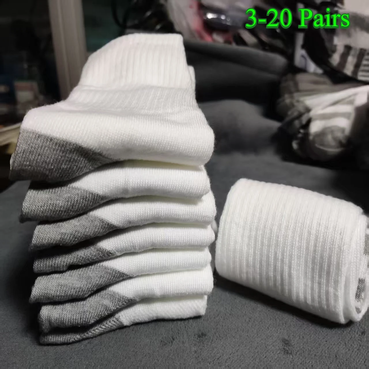 3-20 Pairs männer Outdoor Gym Socken Hohe Qualität Komfortable Weiche Boden-Gripping Fußball große Größe Neue schwarz Weiß Socken männlichen
