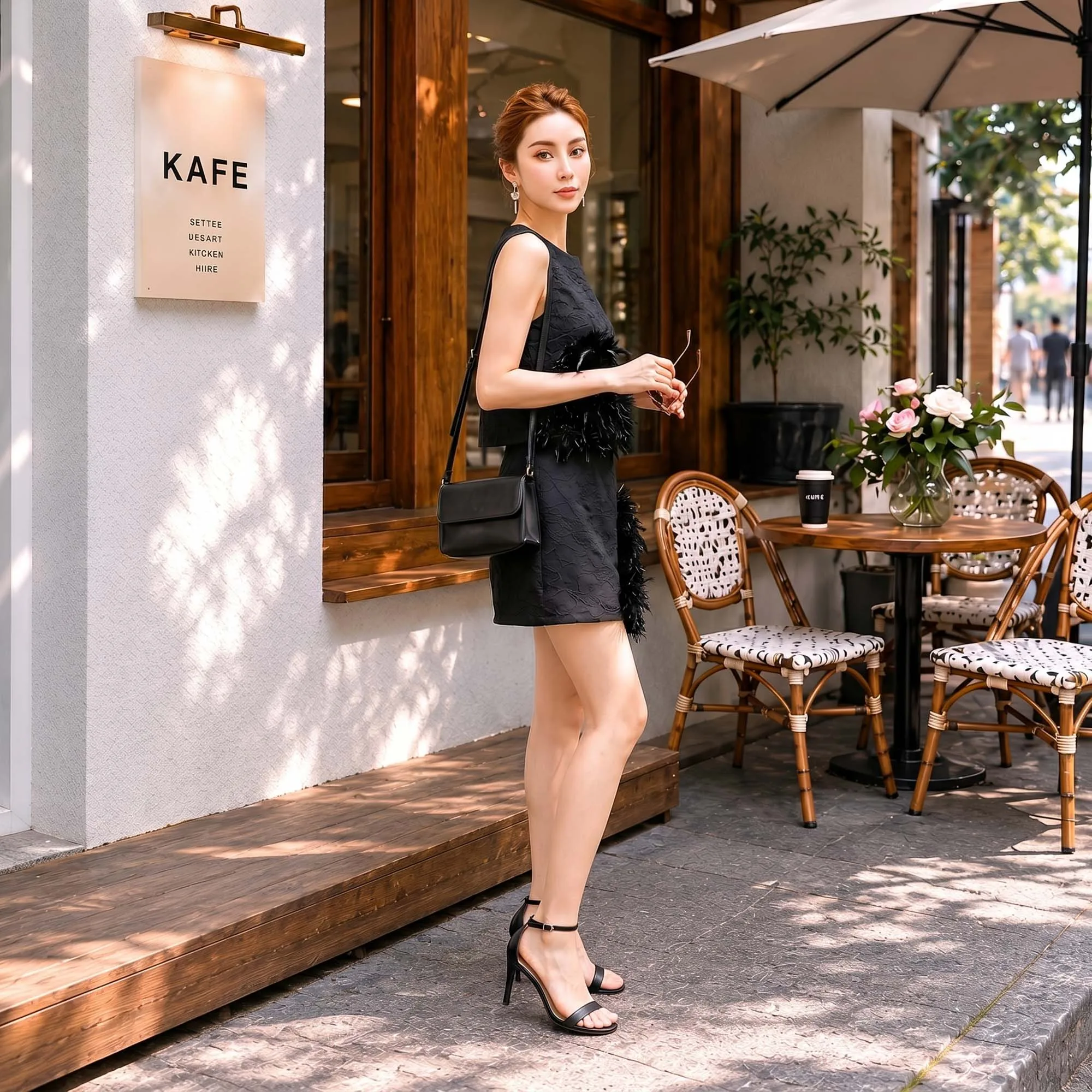 Black Sleeveless Top and A-Line Skirt Two Piece Set Female High Quality Patchwork Floral Matching Sets Vestidos DM3BSE013