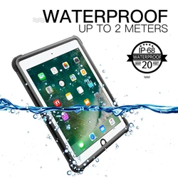 IP68 Waterproof Case Cover for Apple iPad 9.7 Air 3 Pro 10.5 with Screen Protector Water Resistant Kickstand Case with Strap