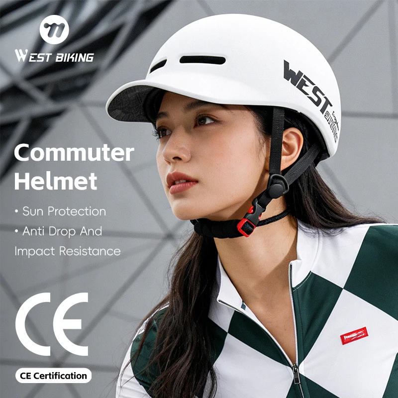 

WEST BIKING Men Women Cycling Helmet Commuter Helmet With Sun Visor Electric Bike Helmet Integrated Peaked Cap Touring Helmet