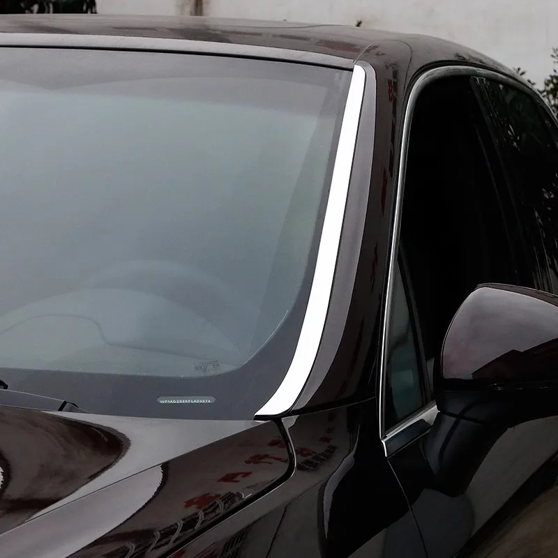 For Porsche Cayenne 2011-2023 Macan 2014-2023 Chrome Stainless Car Front Windshield Trim Strips Accessories
