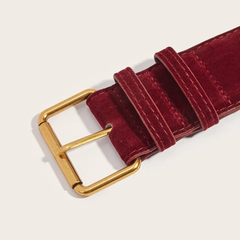 نساء موضة فاخرة تصميم جلد الغزال حزام عريض عادية العصرية دبوس مشبك حزام تنوعا الأعمال حزام الخصر الهدايا #4