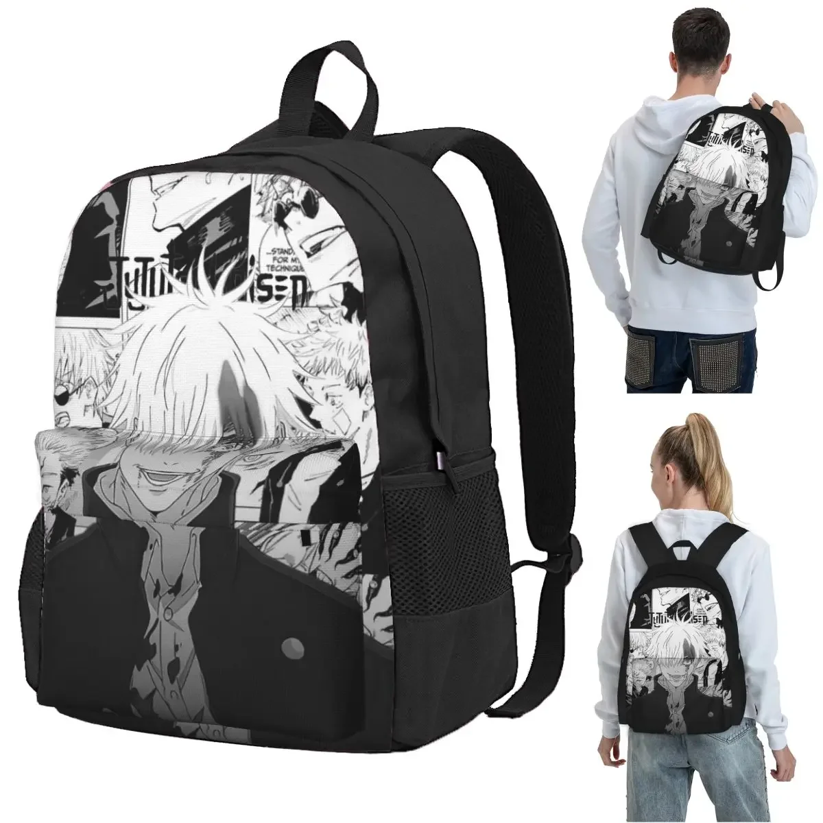 JJK Anime Gojo Satoru Jujutsu Kaisen Backpack Student BookBag Kids School Bag Computer Shoulder Bags for Boys Girls