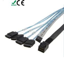 0.5m 1m Mini SAS HD 12G SFF-8643 To 4 SATA Cable Internal SFF 8643 Motherboard Controller To 4 SATA Hard Drive Server Cable