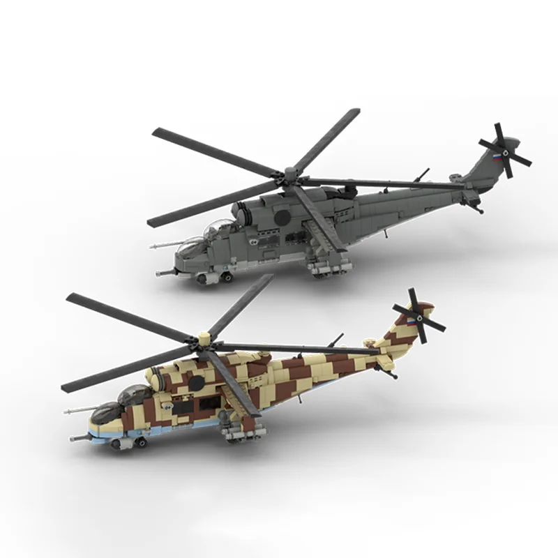 1079pcs MOC Mil Mi-35 HIND 1 35 Scale V2 Creator Creator Expert Model Building Blocks Christmas Gift Display Art Collection