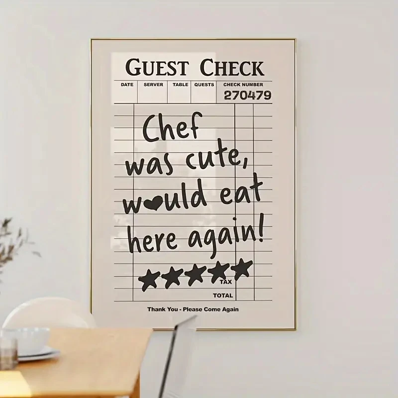 Chef Was Cute Would Eat Here Again Wall Art Prints Canvas Painting Poster Picture For Living Bed Kids Room Home Decor