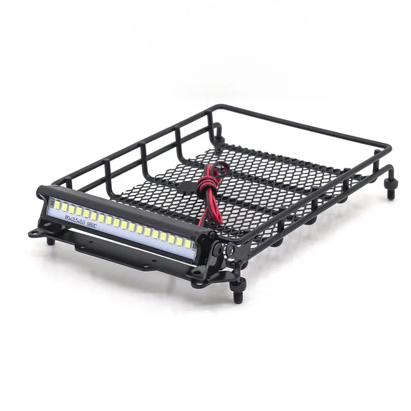 Metal Luggage Carrier Roof Rack With LED Light 1/12 RC Car Upgrade Parts Accessories for MN D90 D91 D96 MN98 MN99S