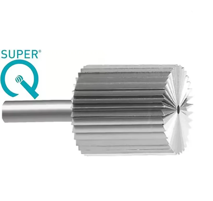 SUPER Q Parallel Cylinder Burr R Type Fine Serrations Jewelry Bur for Flat Cutting, Slotting, Trimming and Straight Contour Work
