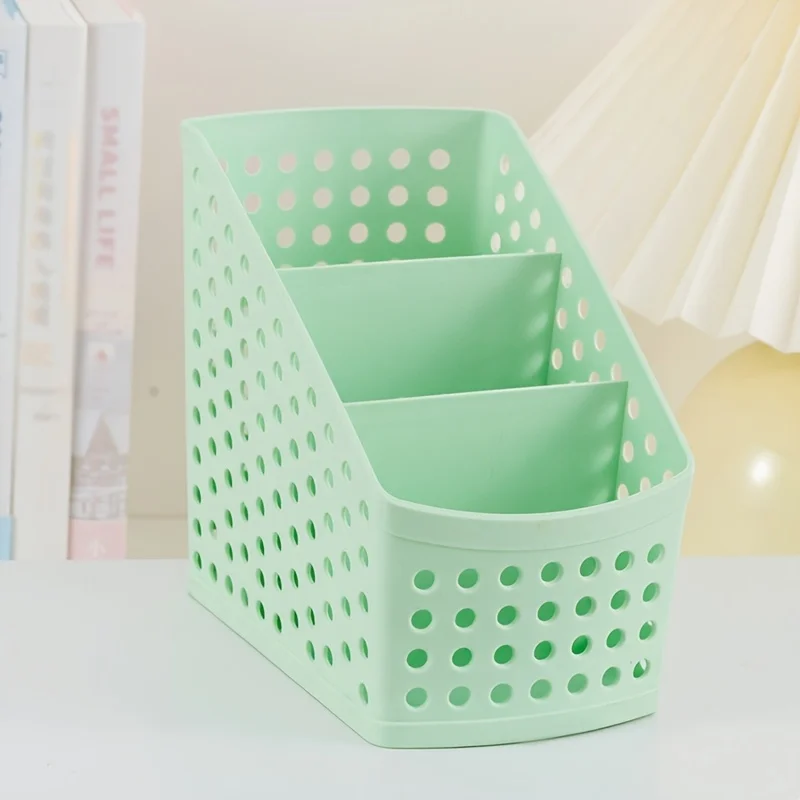 1 قطعة القرطاسية المدرسية ماكياج المنظم سطح المكتب حاوية علب التخزين لمستحضرات التجميل والمجوهرات القرطاسية البلاستيك منظم سطح المكتب #4