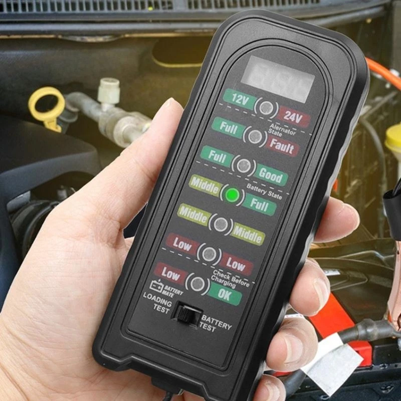 F92C Battery Tester Alternator Ferramentas diagnóstico Detector falhas para caminhão motocicleta