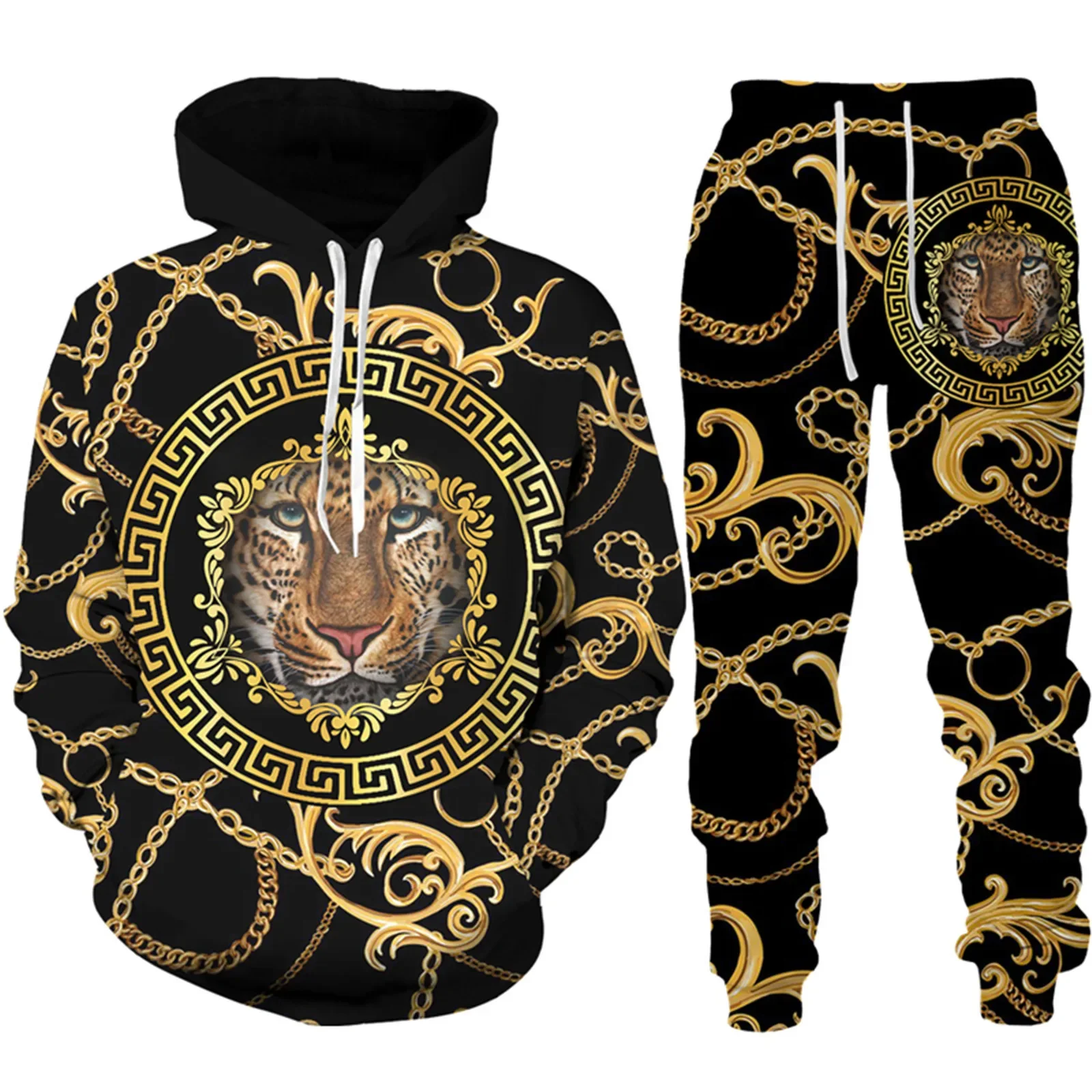 3D Bandana Printed Hoodie + Pants Suit Cool Men/Women 2 Pcs Sportwear Tracksuit Set Autumn and Winter Men's Clothing