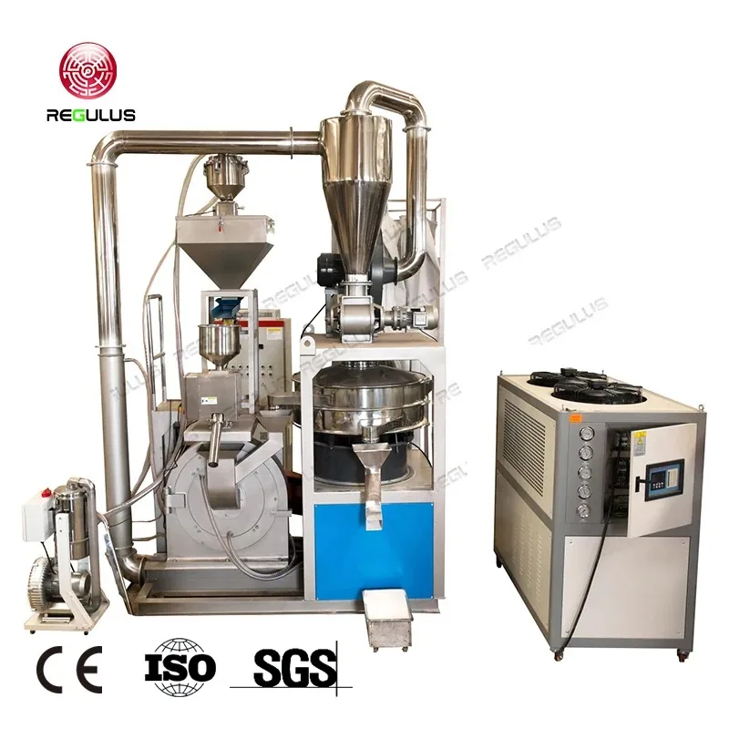 HDPE PMMA Scraps Flakes LLDPE Semi-plasticized Granules Milling Regulus Plastic Recycling Machine Grinding Disc Type Pulverizer