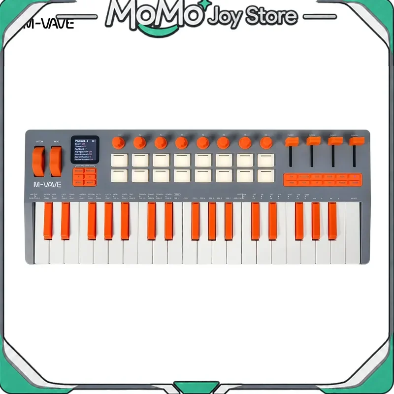 Hot M-Vave 37 Key Midi Keyboard, Built-In Sound Source, Portable Synthesizer For Music Arrangement & Studio Production