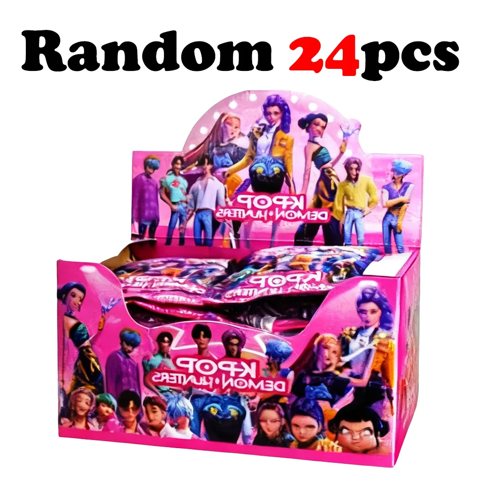 24 قطعة صندوق أعمى عشوائي 5.3-11.5cmAnime KPop شيطان الصيادين فتاة مجموعة رومي ميرا زوي الشكل عمل نماذج البلاستيكية لعبة الحلي الهدايا