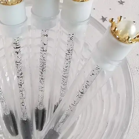 1PCS Reusable Pearl Crown Makeup Brushes Tube Eyelash Brush Mascara Brush Eyelash Brush Tube