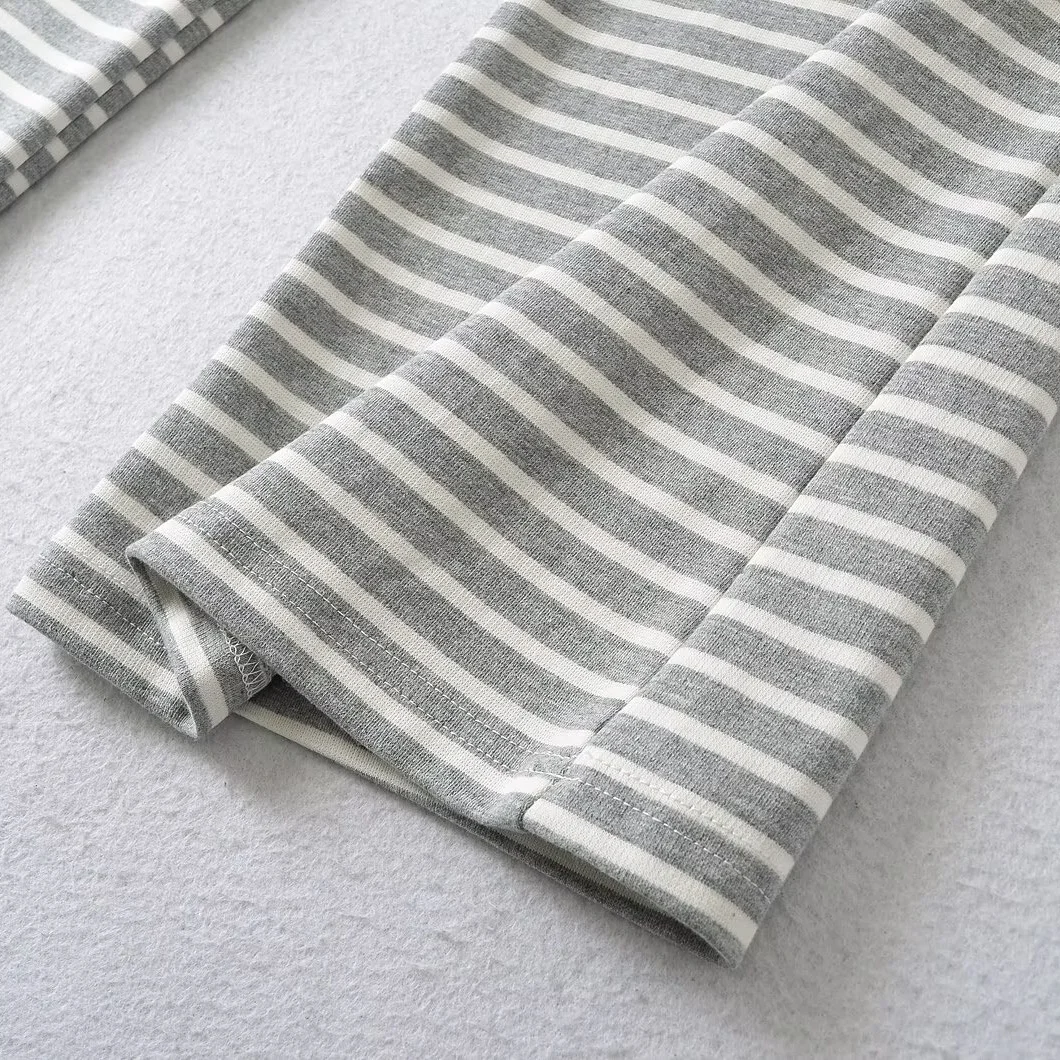 Lente nieuwe dames losse wijde pijpen casual broek trekkoord draperen vloerlengte wandelbroek zwart witte strepen broek