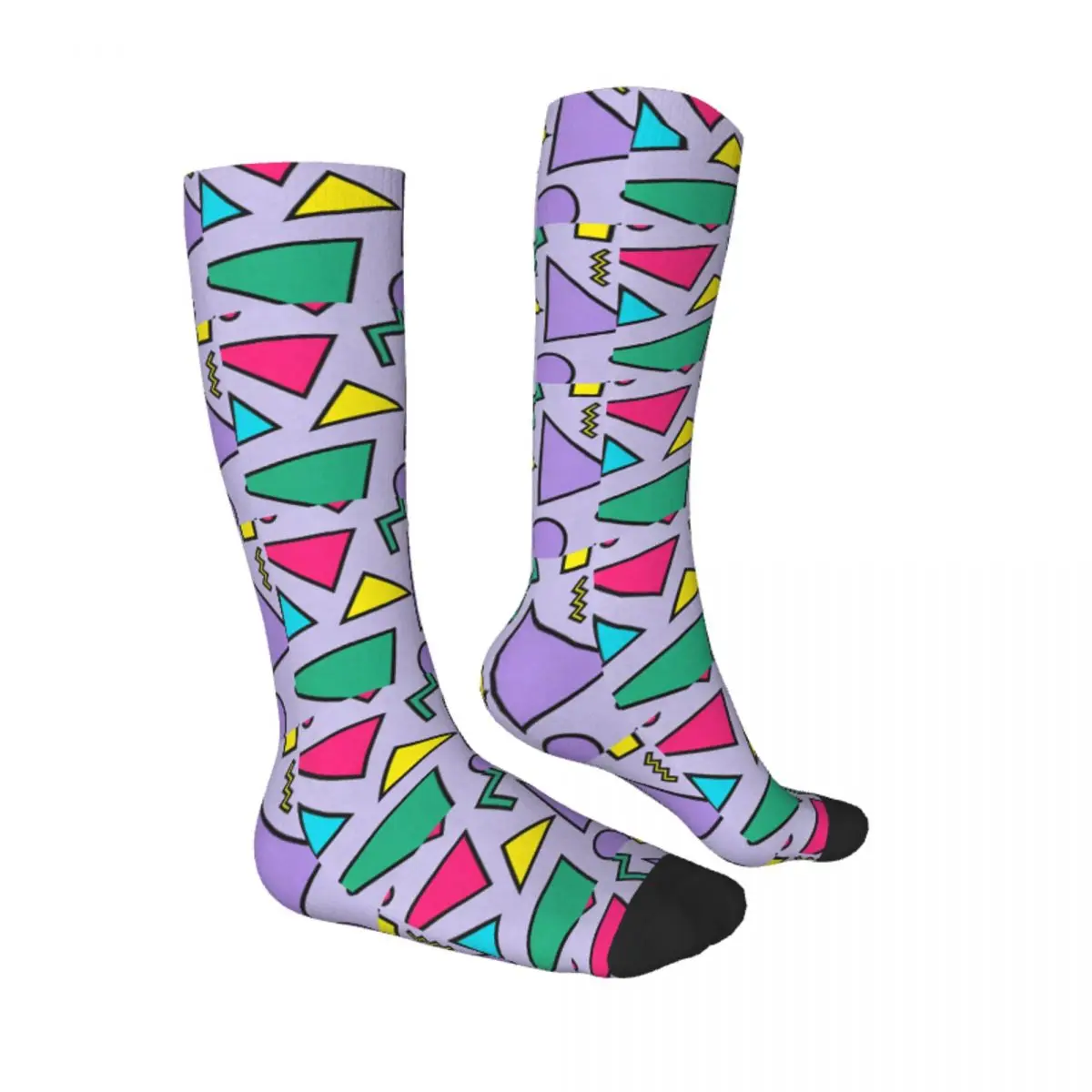 Old School Geometric 80s Print Bundle Socks High Quality Stockings All Season Long Socks for Man's Woman's Gifts