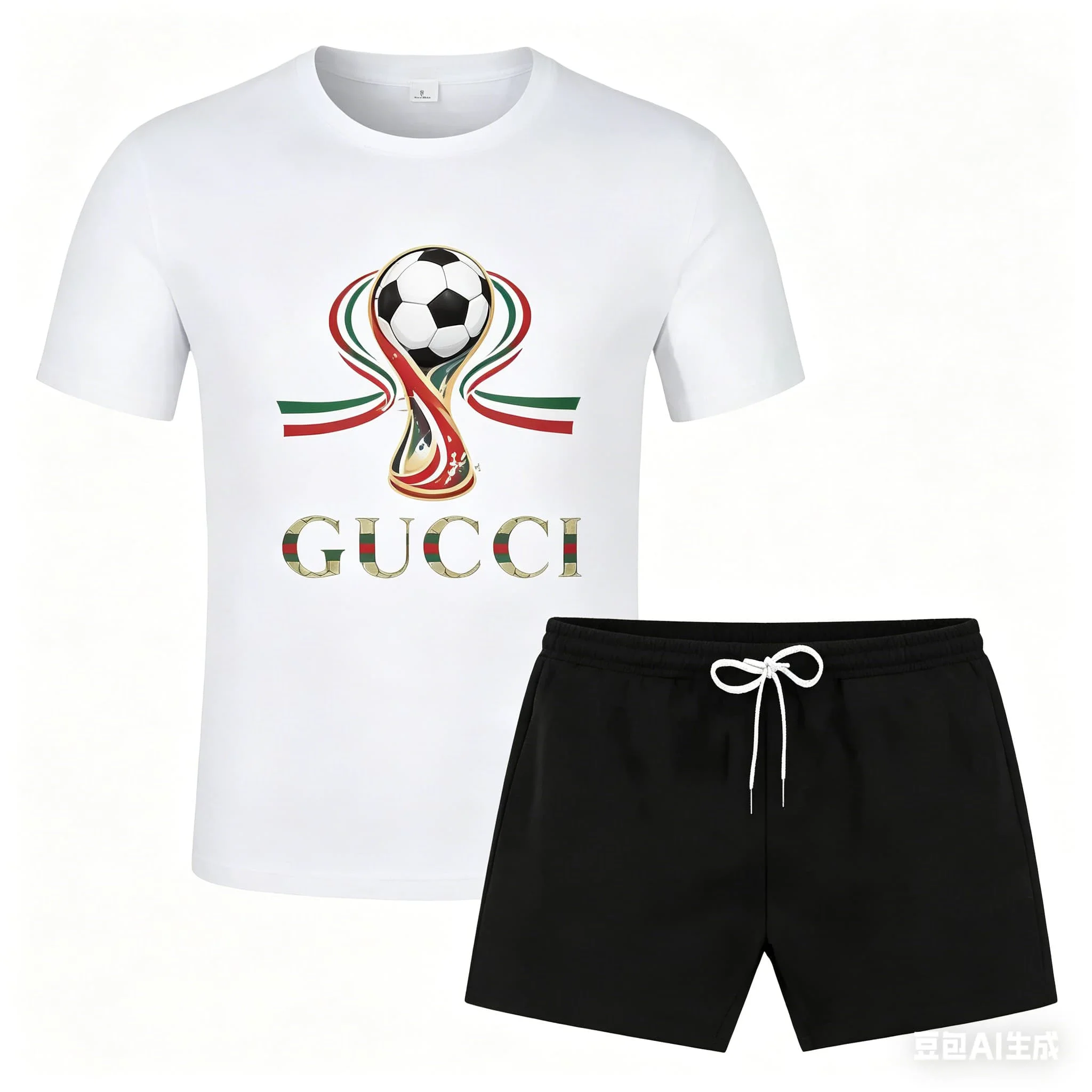 

2026 World Cup 3D Printed Pattern Short Sleeved T-shirt Set, Suitable for Men, Comfortable and Sporty